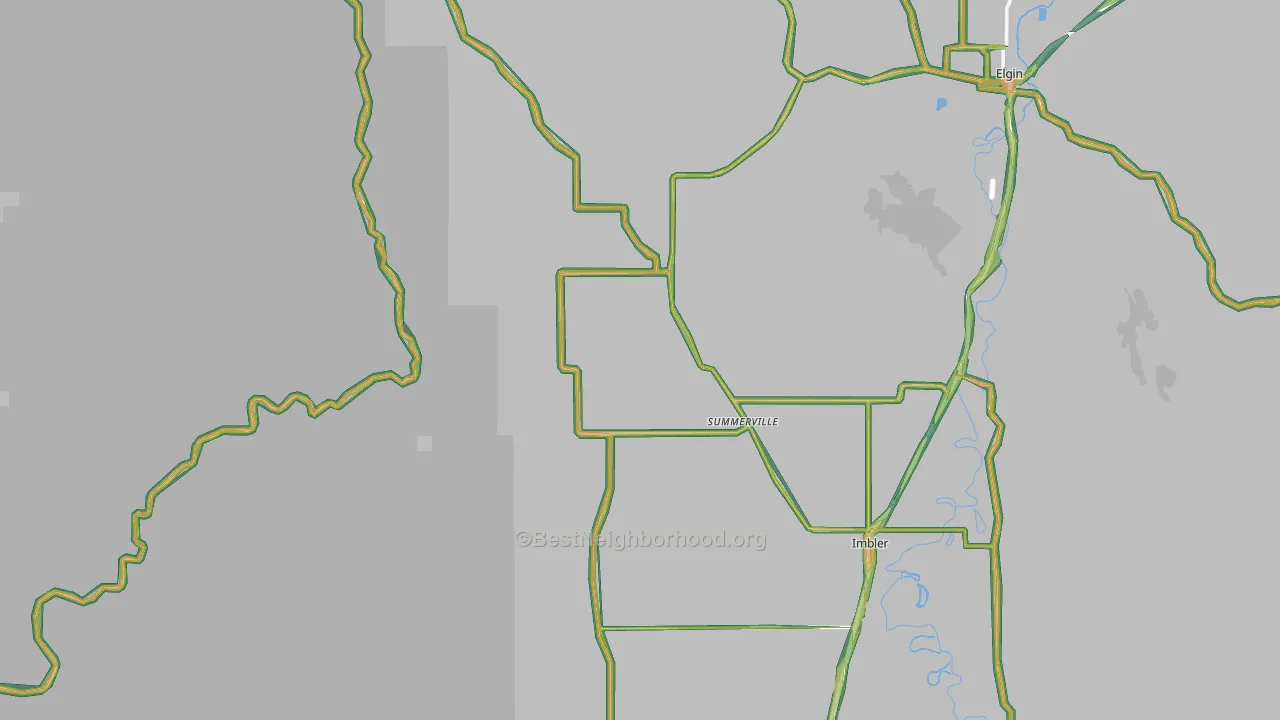Summerville, OR Map of Noise Levels in Summerville