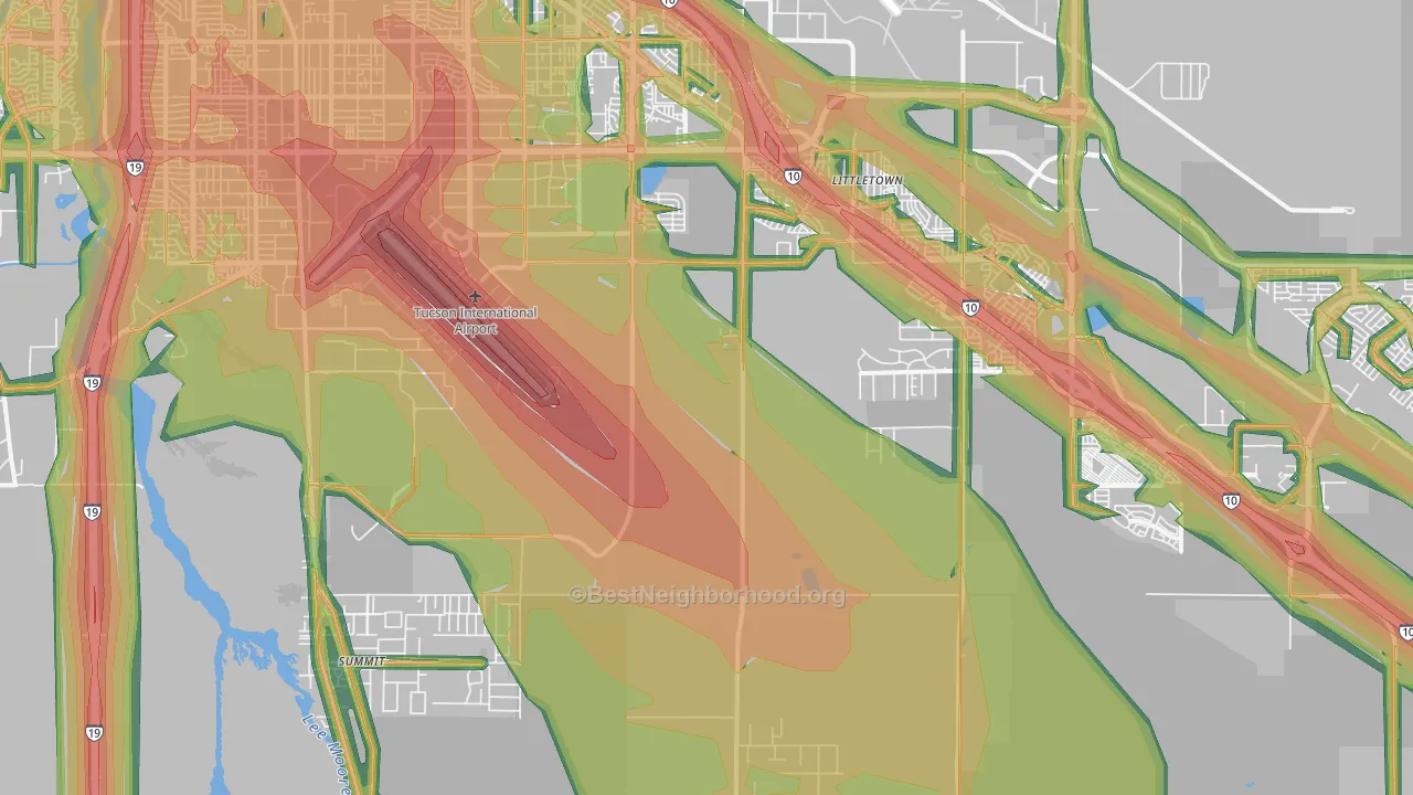 Summit, AZ Map of Noise Levels in Summit