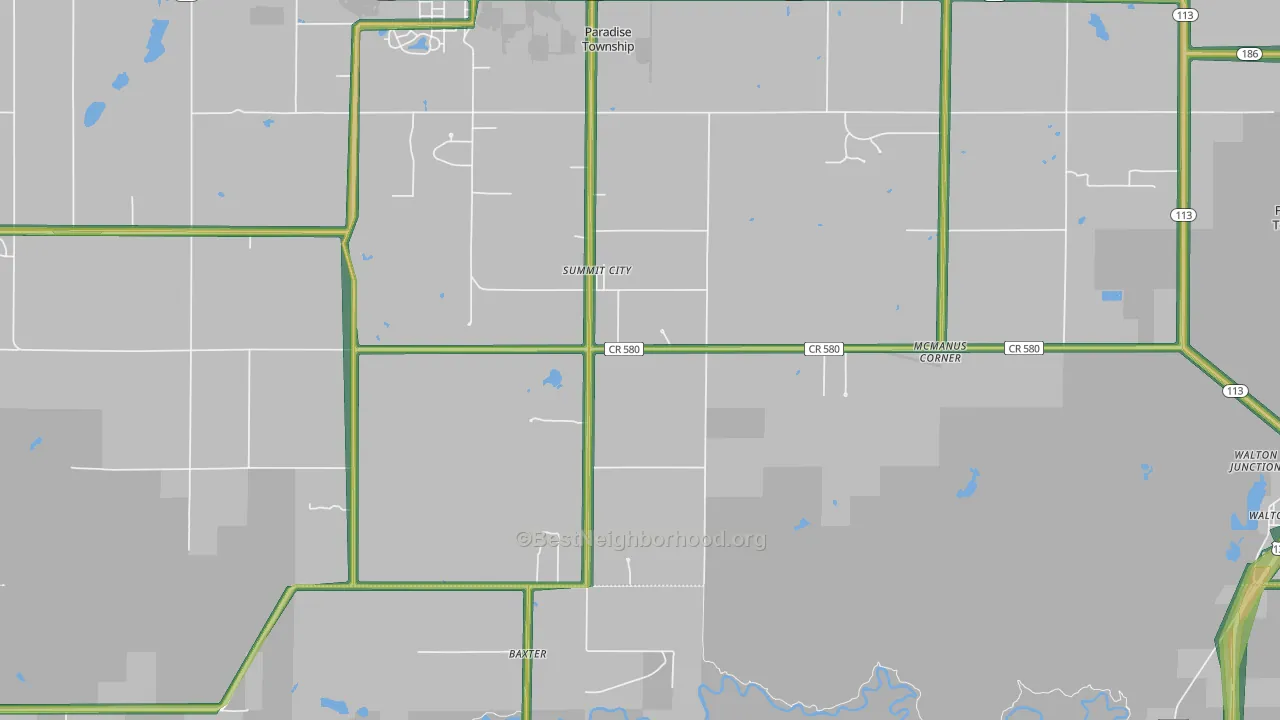 Summit City, MI Map of Noise Levels in Summit City