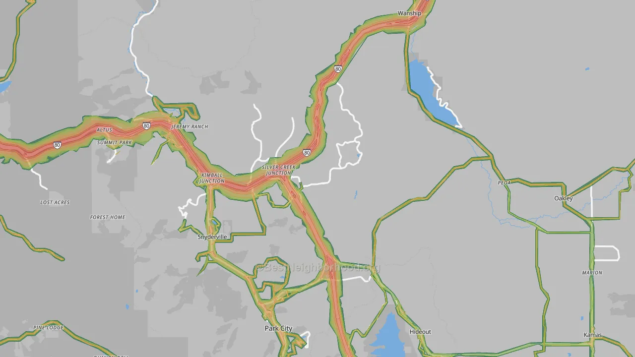 Summit County, UT Map of Noise Levels in Summit County