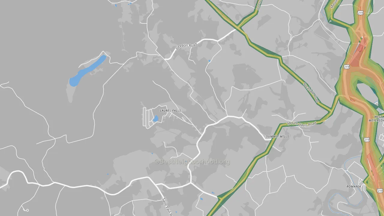 Summit Mills, PA Map of Noise Levels in Summit Mills