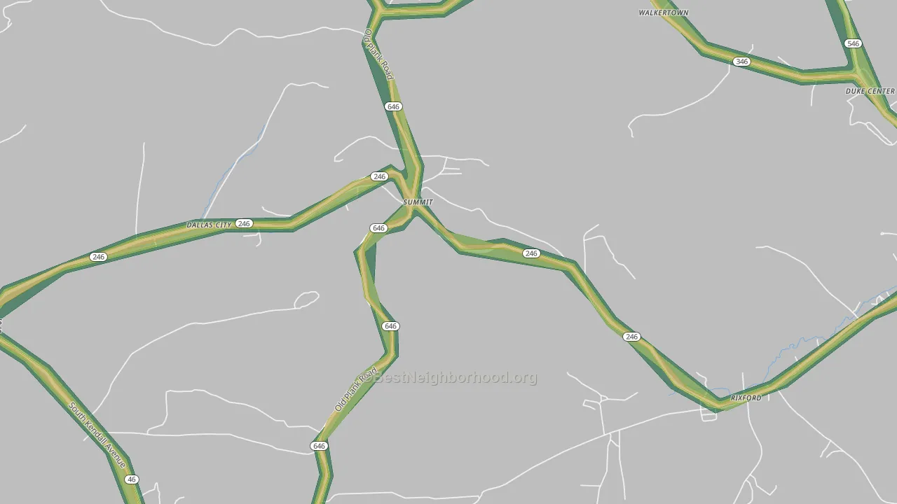Summit, PA Map of Noise Levels in Summit