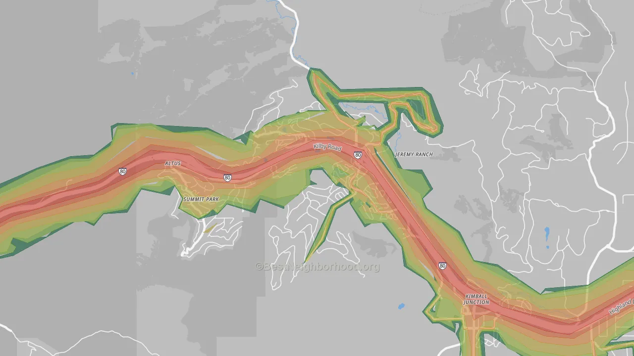 Summit Park, UT Map of Noise Levels in Summit Park