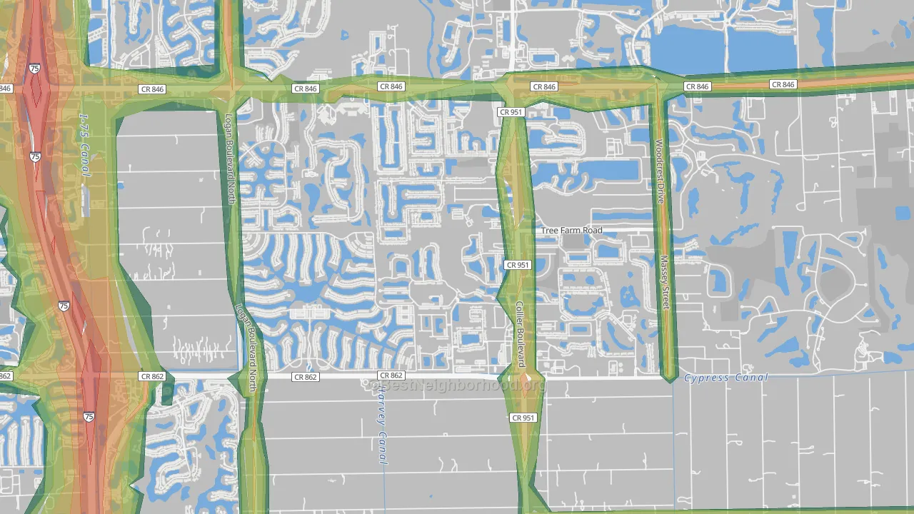 Summit Place in Naples, Naples, FL Map of Noise Levels in Summit Place in Naples