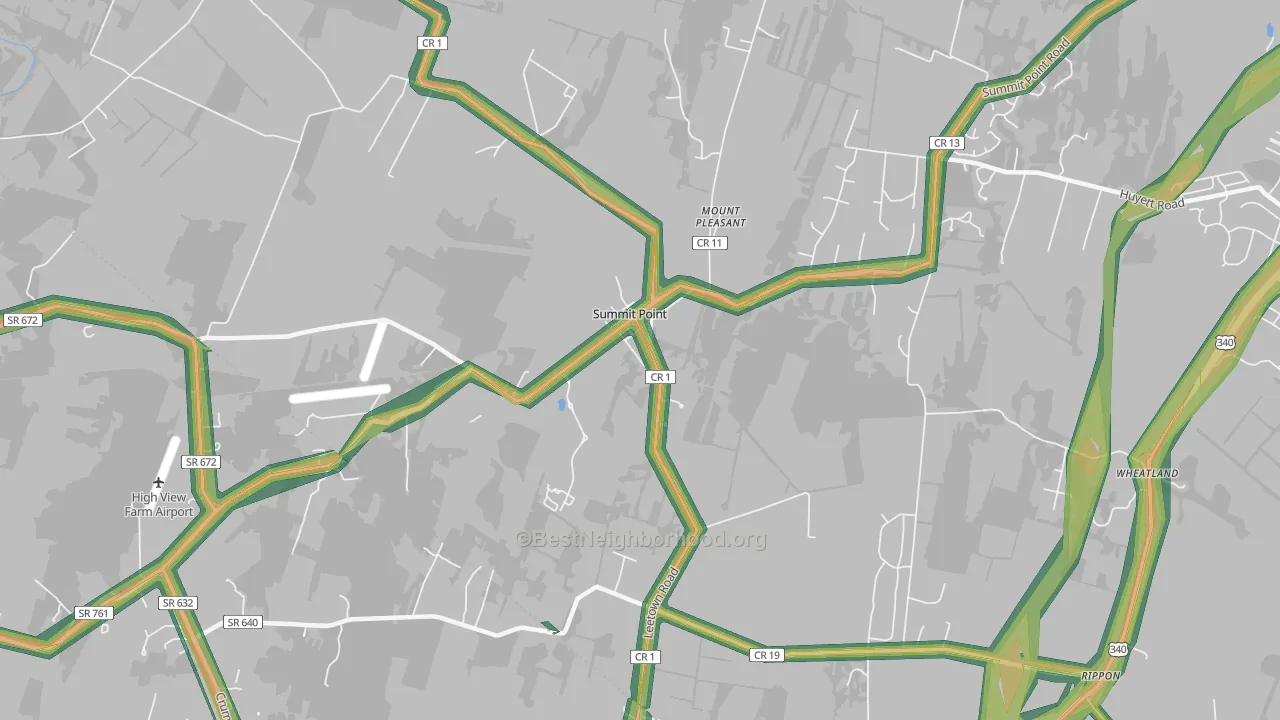 Summit Point, WV Map of Noise Levels in Summit Point
