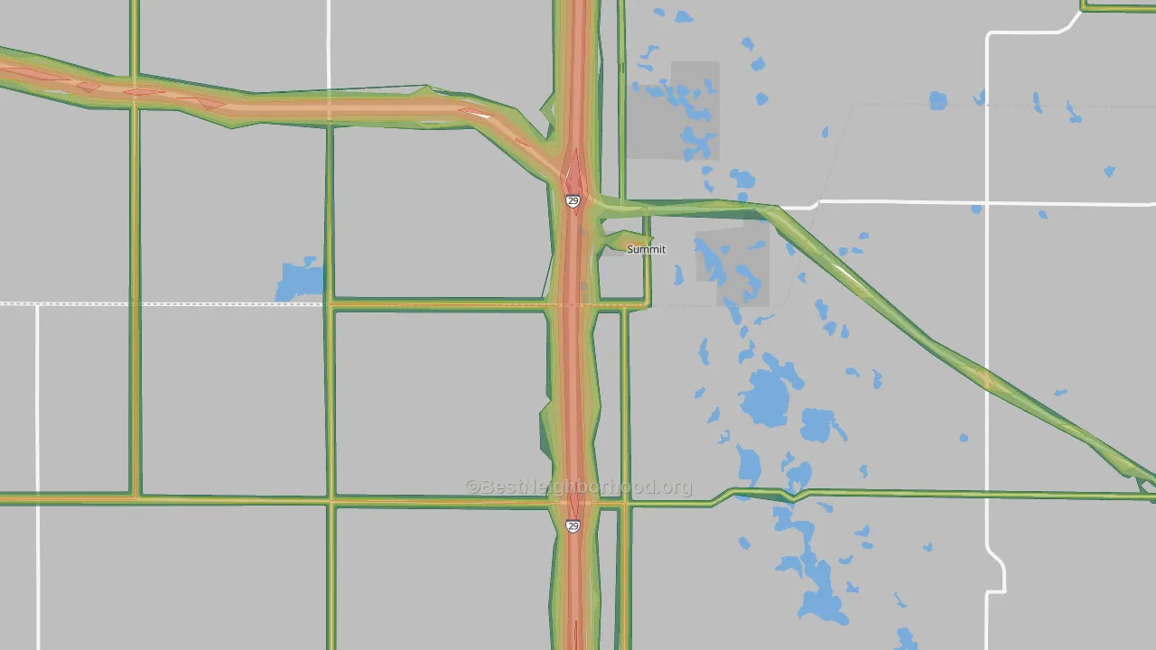 Summit, SD Map of Noise Levels in Summit