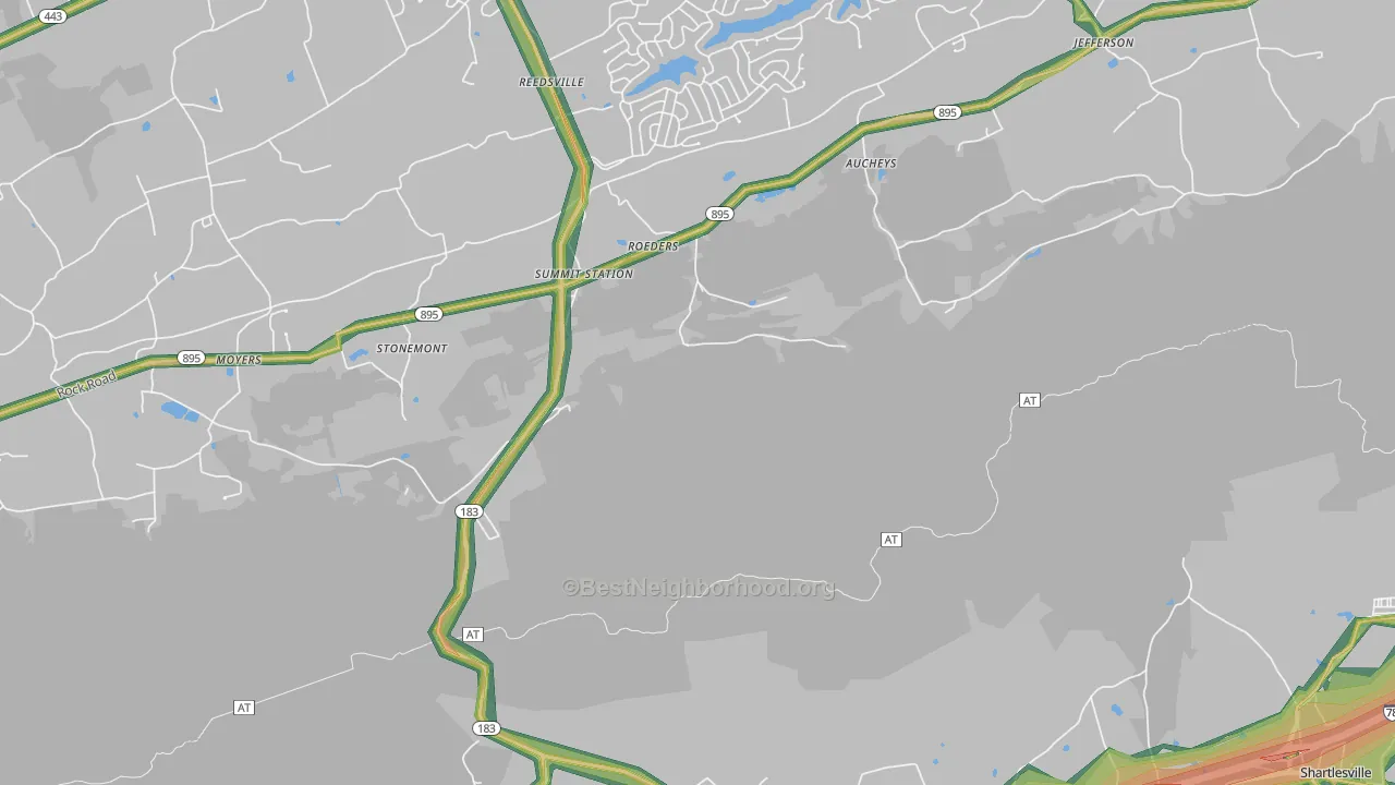 Summit Station, PA Map of Noise Levels in Summit Station
