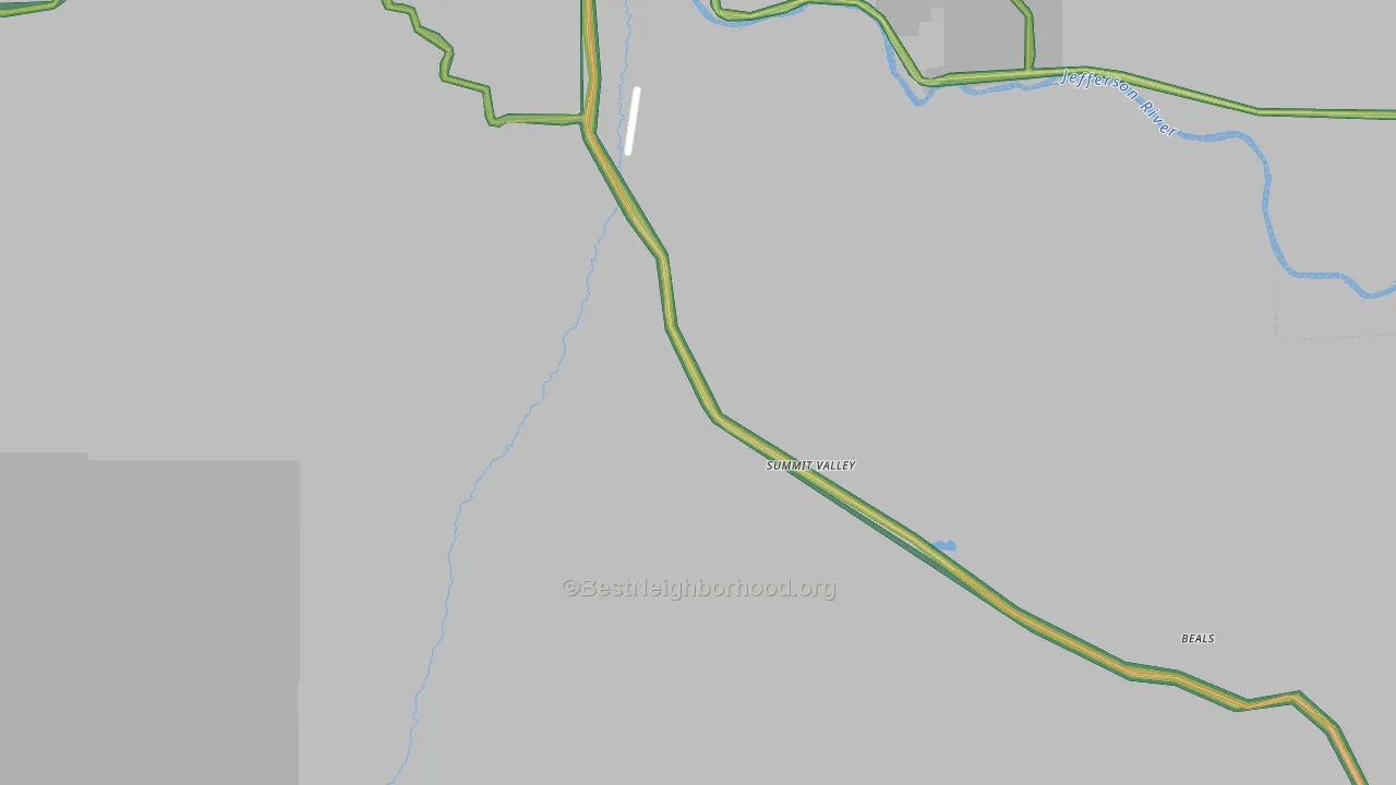 Summit Valley, MT Map of Noise Levels in Summit Valley