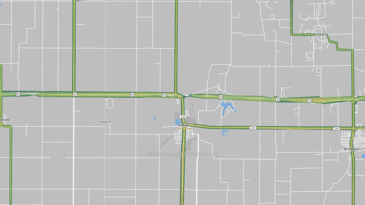 Sumner, IL Map of Noise Levels in Sumner