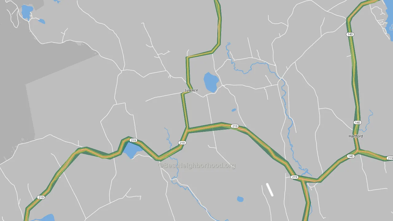 Sumner, ME Map of Noise Levels in Sumner
