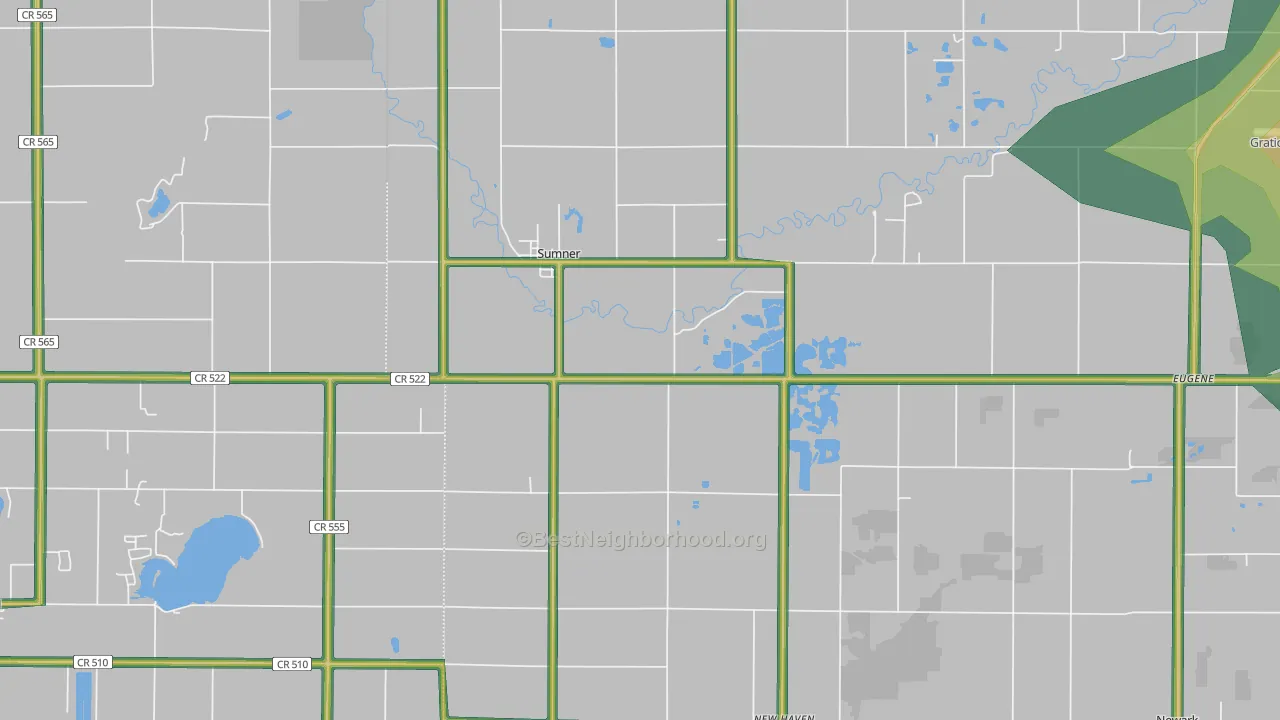 Sumner, MI Map of Noise Levels in Sumner