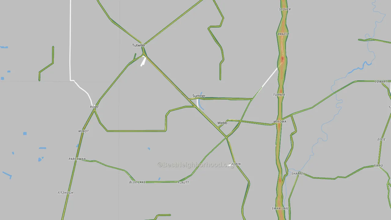 Sumner, MS Map of Noise Levels in Sumner