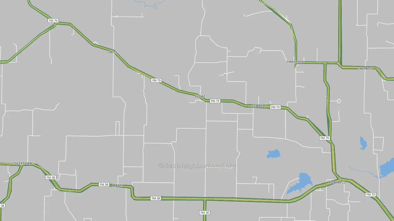 Sumner, TX Map of Noise Levels in Sumner