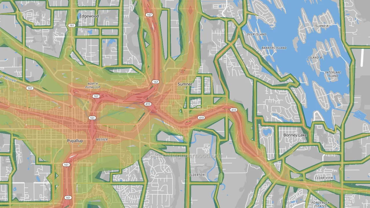 Sumner, WA Map of Noise Levels in Sumner