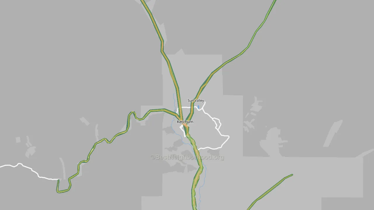 Sun Valley, ID Map of Noise Levels in Sun Valley