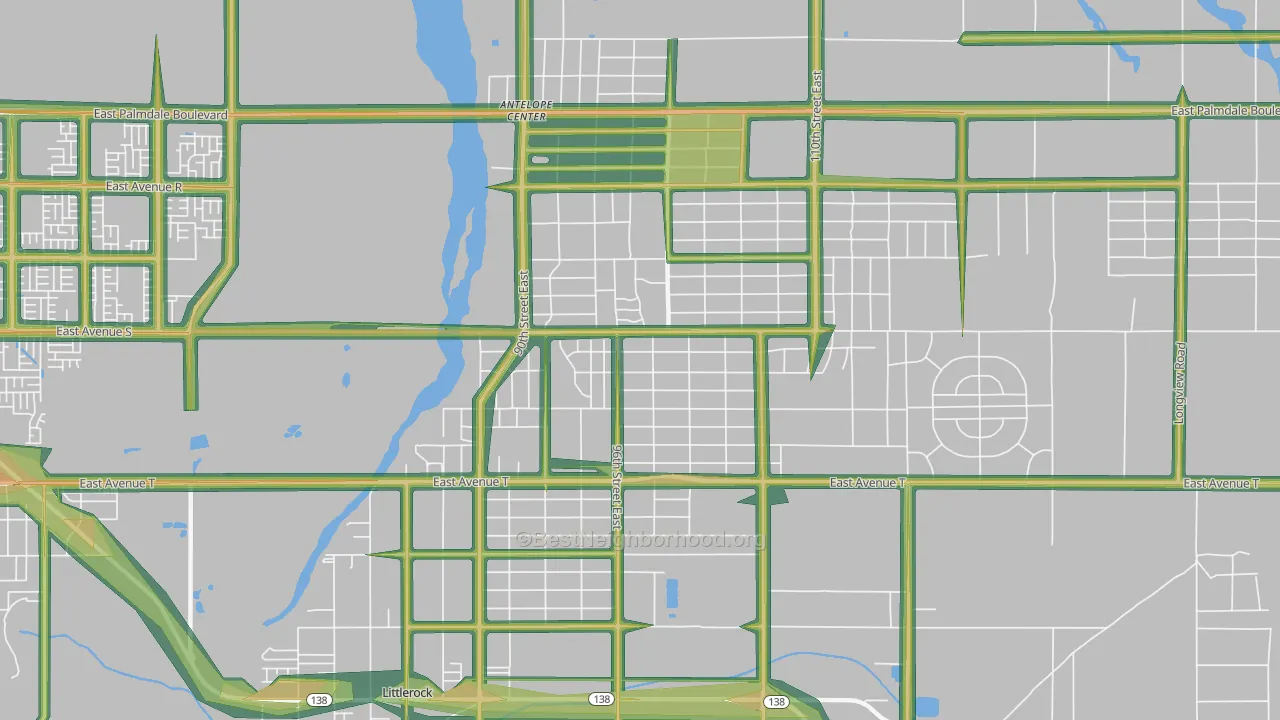 Sun Village, CA Map of Noise Levels in Sun Village