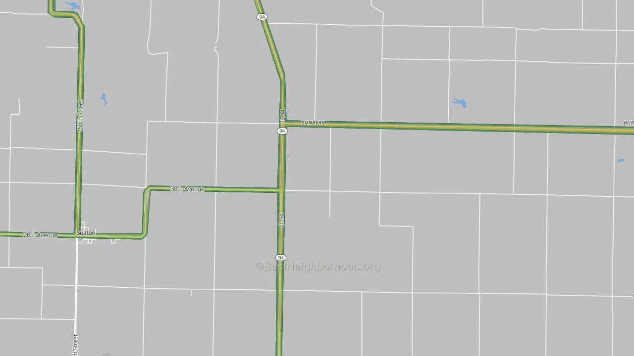 Sunbeam, IL Map of Noise Levels in Sunbeam