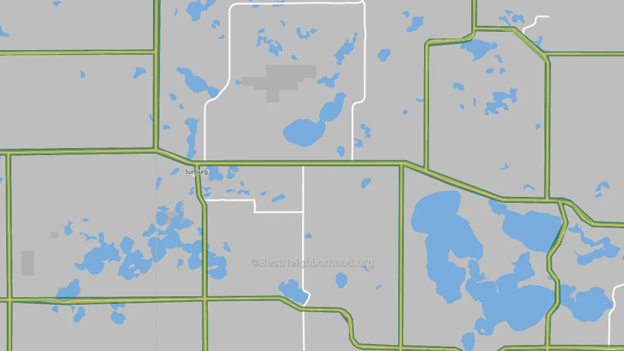 Sunburg, MN Map of Noise Levels in Sunburg