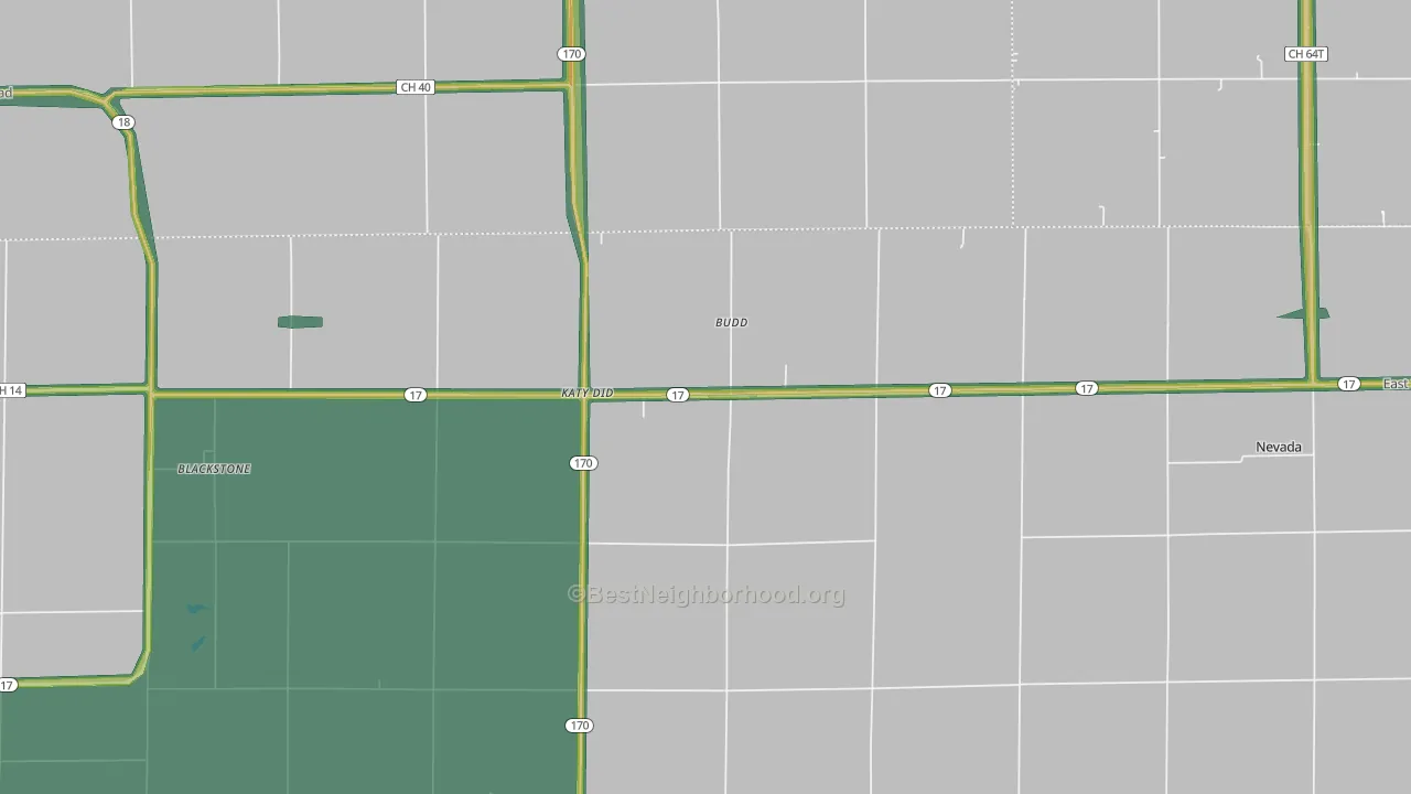 Sunbury, IL Map of Noise Levels in Sunbury