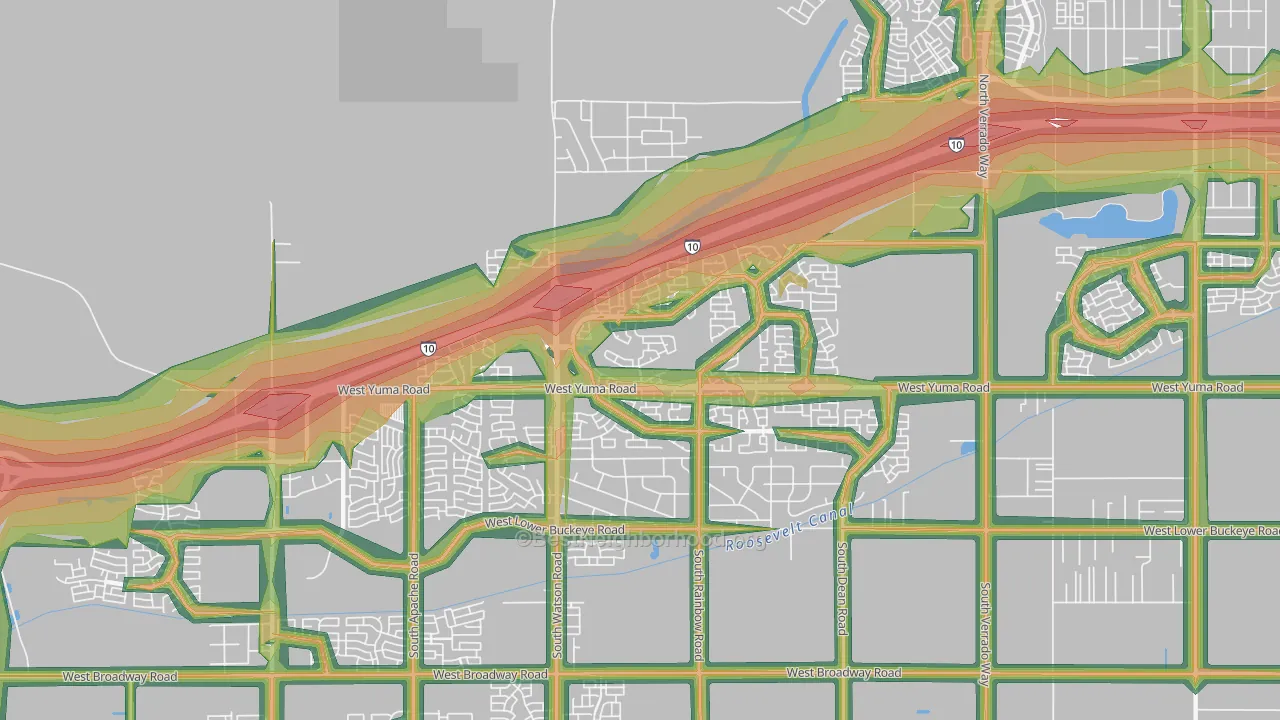 Sundance, Buckeye, AZ Map of Noise Levels in Sundance
