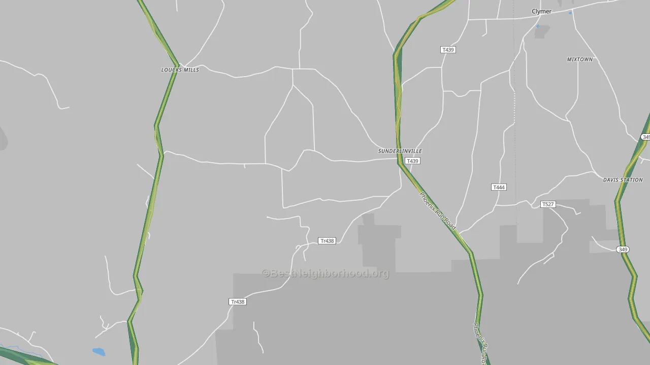 Sunderlinville, PA Map of Noise Levels in Sunderlinville