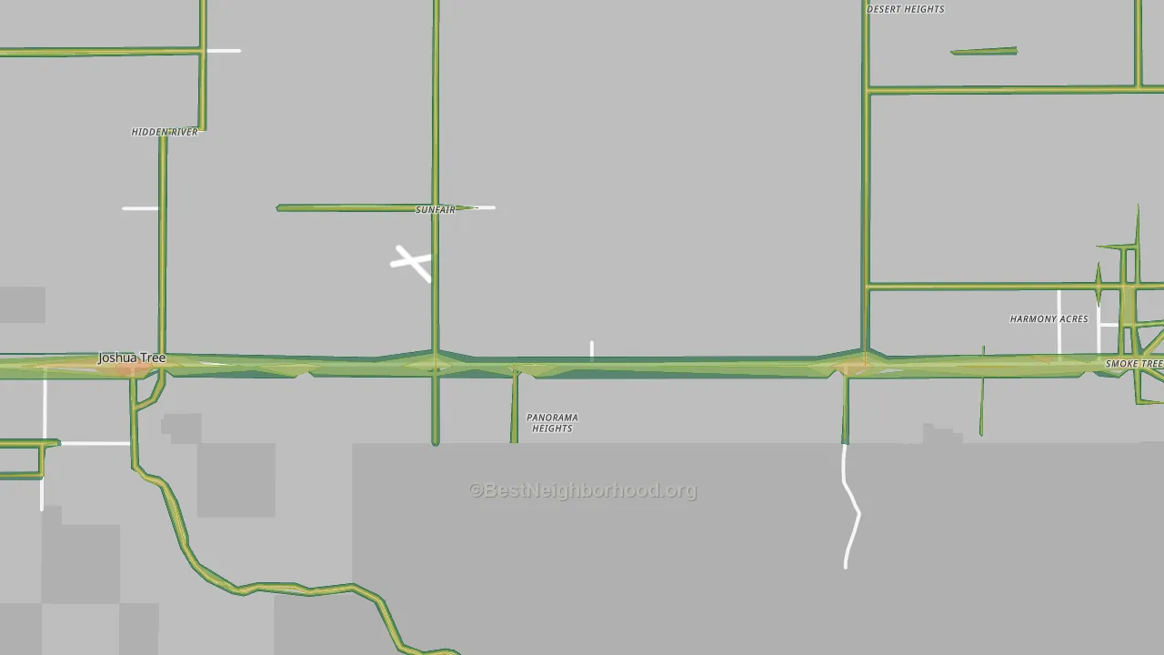 Sunfair, CA Map of Noise Levels in Sunfair