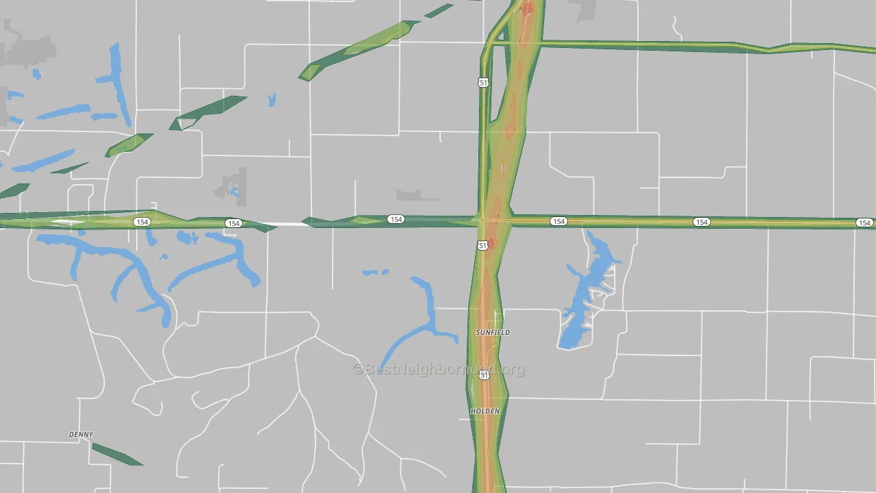 Sunfield, IL Map of Noise Levels in Sunfield