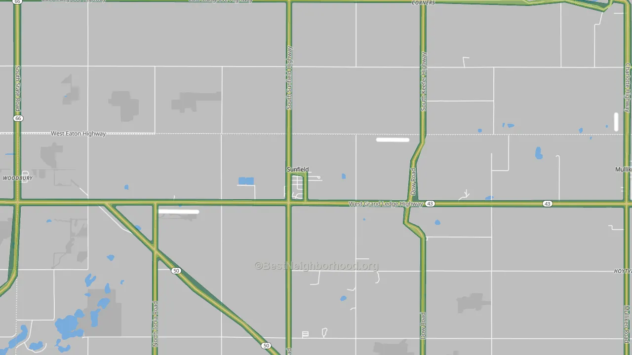 Sunfield, MI Map of Noise Levels in Sunfield