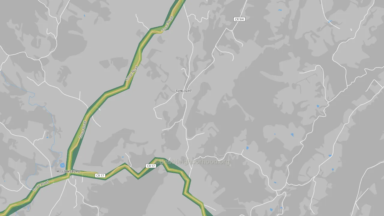 Sunlight, WV Map of Noise Levels in Sunlight