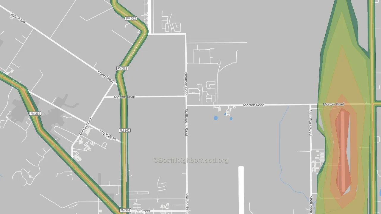 Sunny Side, TX Map of Noise Levels in Sunny Side