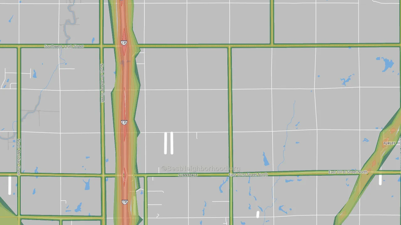 Sunnydale, KS Map of Noise Levels in Sunnydale