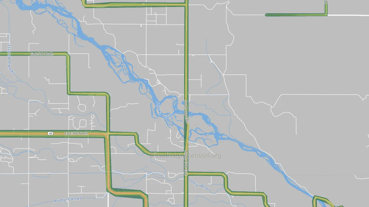 Sunnydell, ID Map of Noise Levels in Sunnydell
