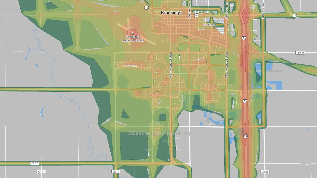 Sunnyview, SD Map of Noise Levels in Sunnyview