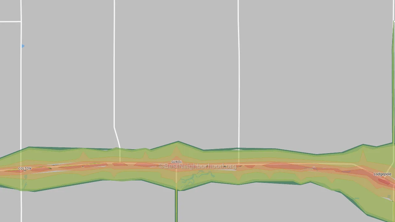 Sunol, NE Map of Noise Levels in Sunol