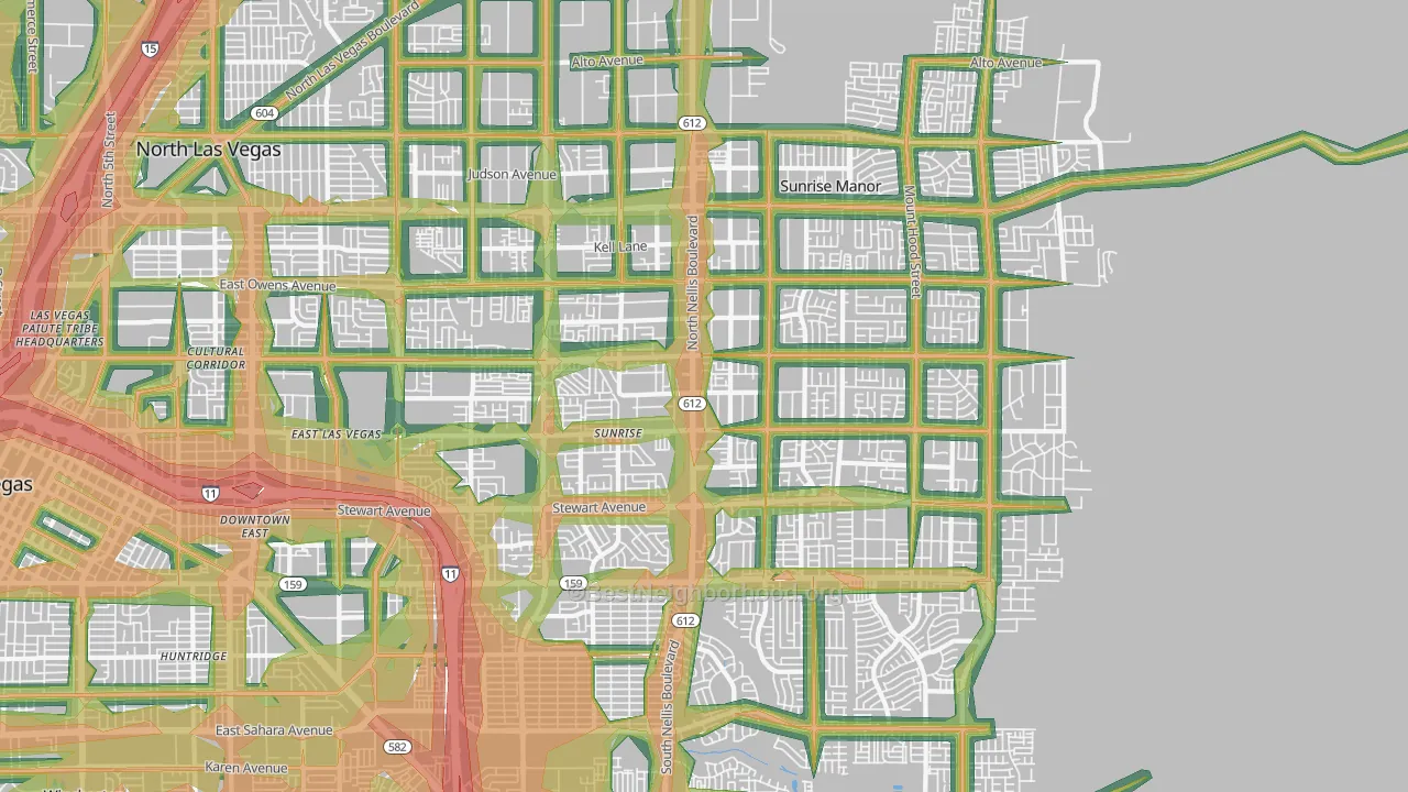 Sunrise Manor, NV Map of Noise Levels in Sunrise Manor