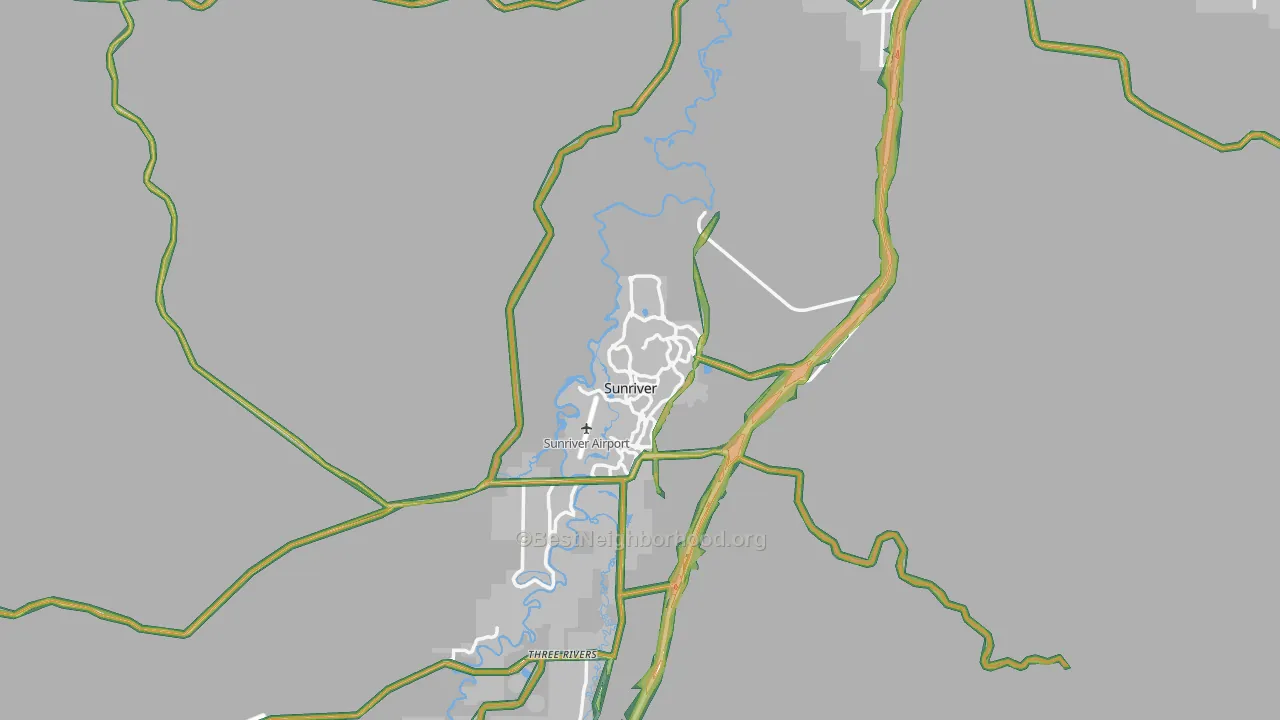 Sunriver, OR Map of Noise Levels in Sunriver