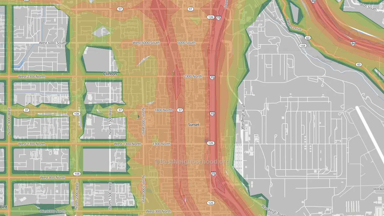Sunset, UT Map of Noise Levels in Sunset