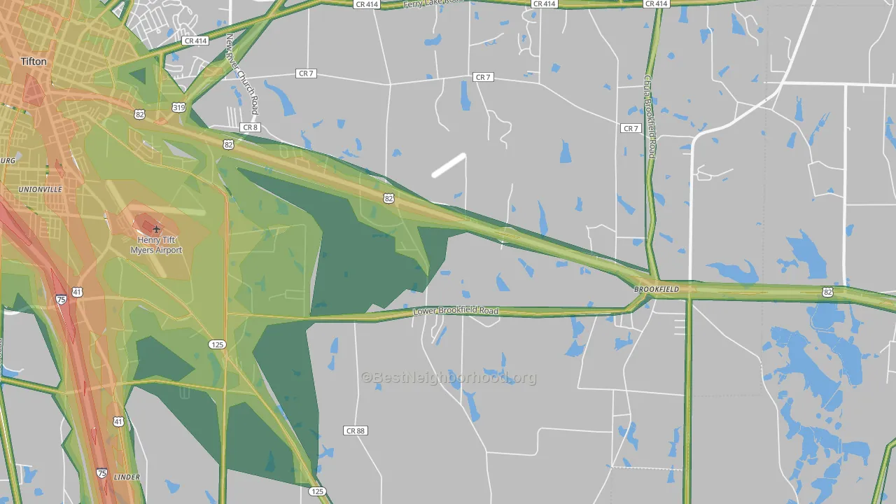 Sunsweet, GA Map of Noise Levels in Sunsweet
