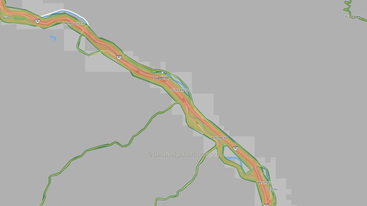 Superior, MT Map of Noise Levels in Superior