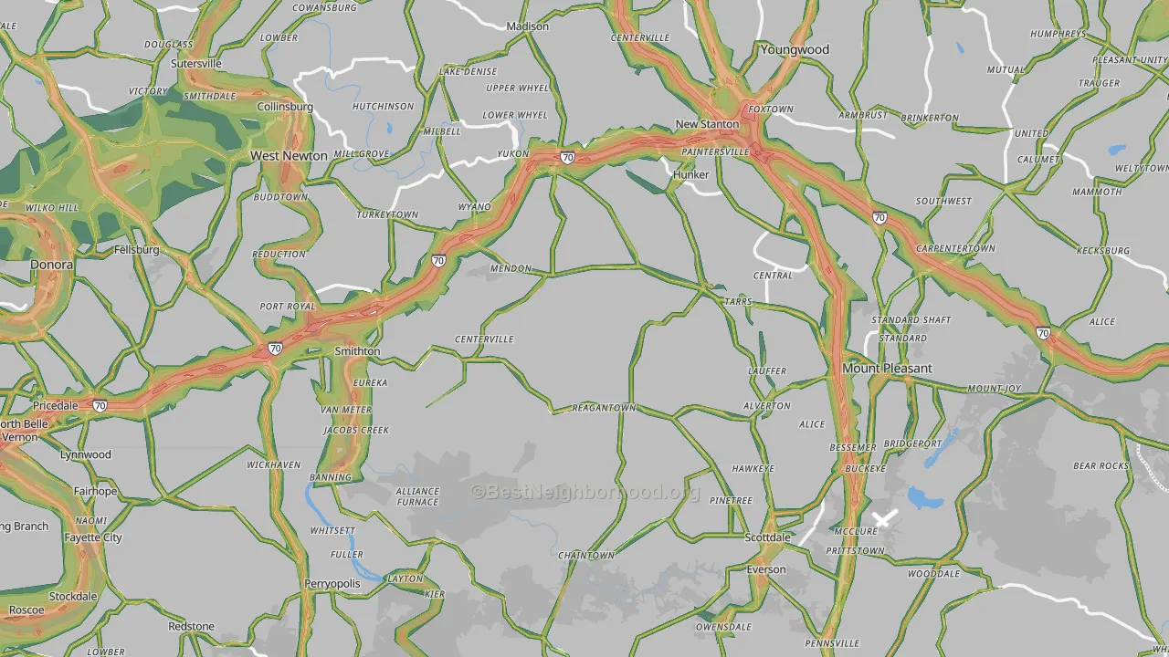 Superior, PA Map of Noise Levels in Superior