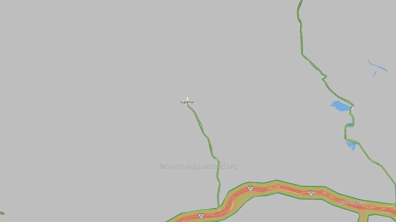 Superior, WY Map of Noise Levels in Superior