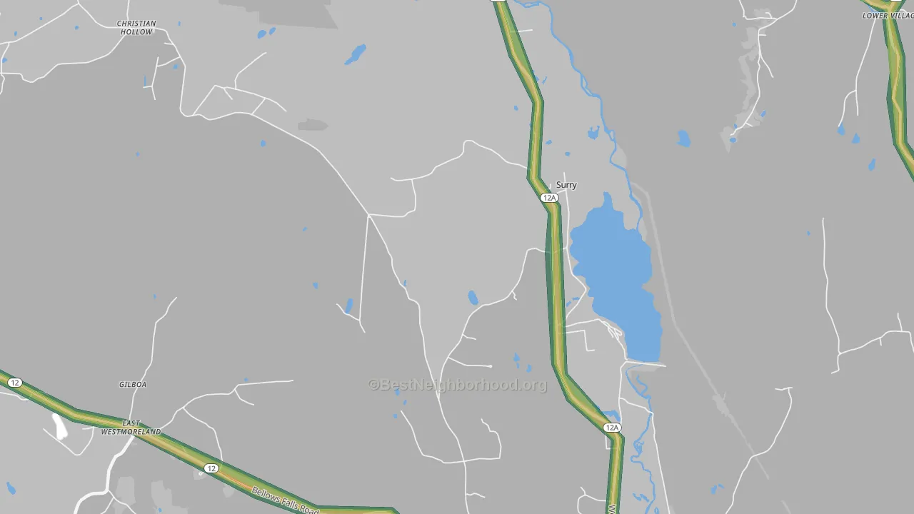 Surry, NH Map of Noise Levels in Surry