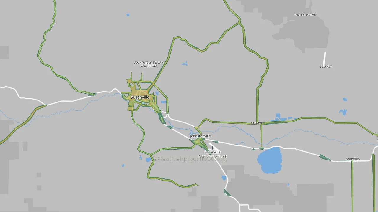 Susanville, CA Map of Noise Levels in Susanville