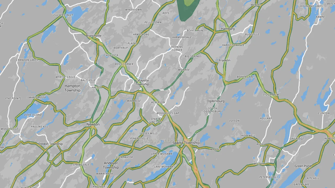 Sussex County, NJ Map of Noise Levels in Sussex County