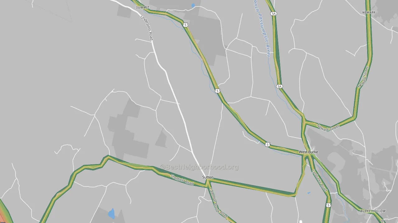 Sutton, VT Map of Noise Levels in Sutton