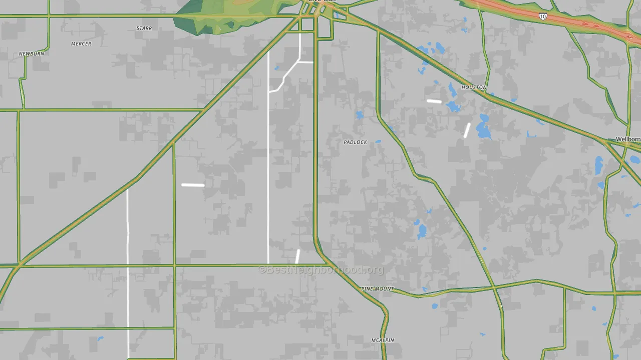 Suwannee County, FL Map of Noise Levels in Suwannee County