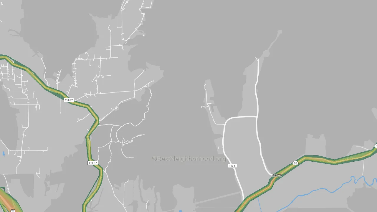 Swaim, AL Map of Noise Levels in Swaim