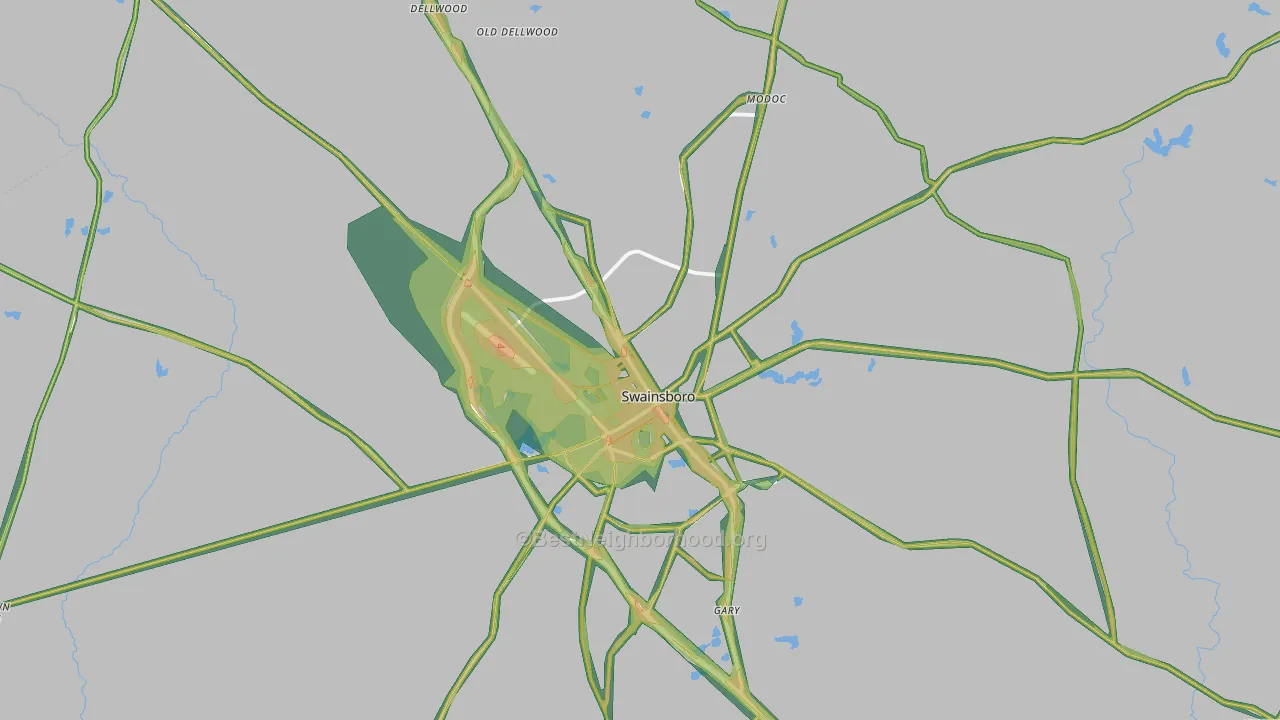 Swainsboro, GA Map of Noise Levels in Swainsboro