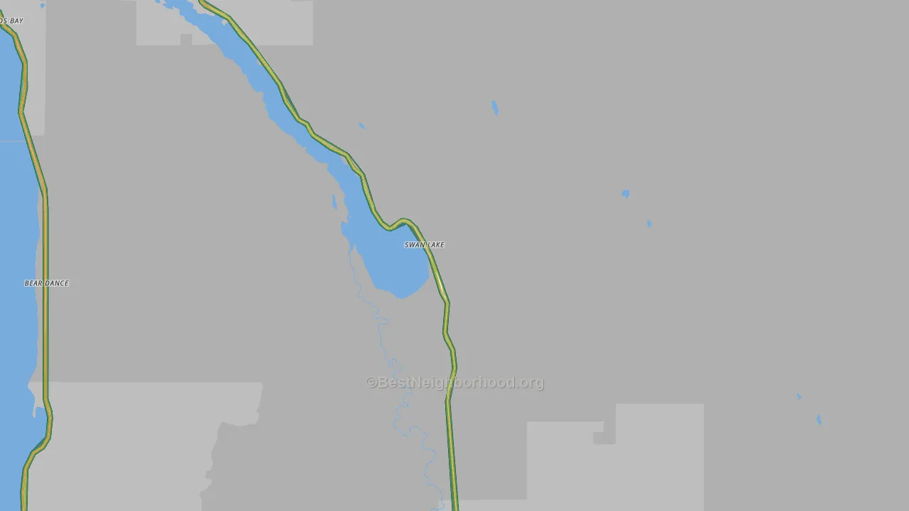 Swan Lake, MT Map of Noise Levels in Swan Lake