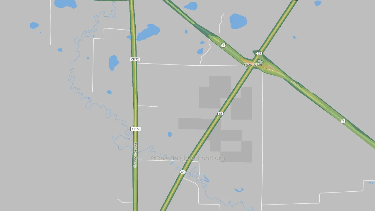 Swan River, MN Map of Noise Levels in Swan River